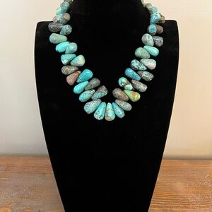 Turquoise and Brown Beaded Necklace